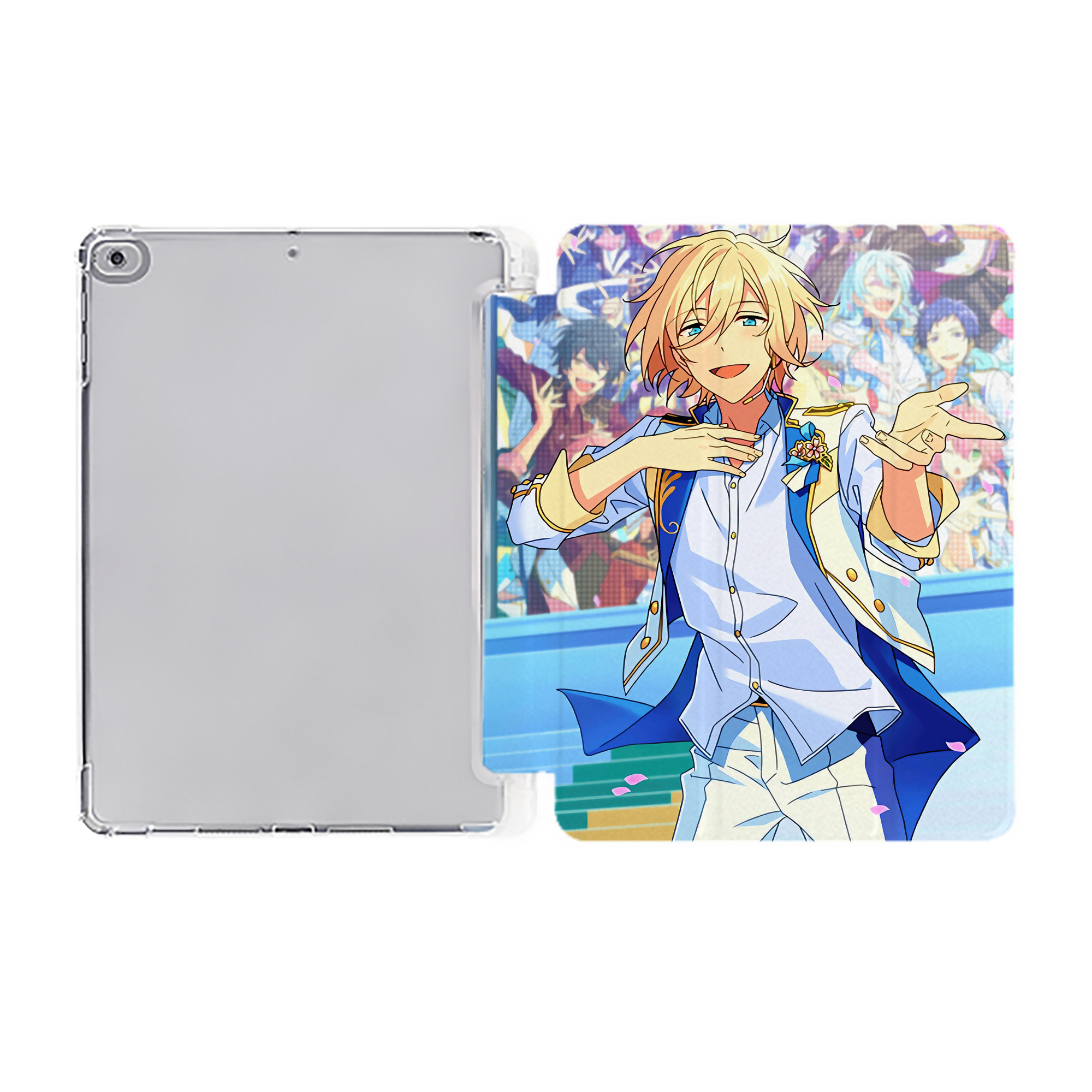 （画像用） あんさんぶるスターズ! Ensemble Stars IPad ケース ペン収納付き 三つ折りスタンド PUレザー×シリコン 対応機種9.5/10.5/10.9インチ